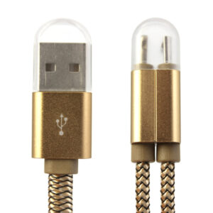 کابل شارژ آهنربایی دو سر Micro-USB و Lightning الدینیو مدل LC86 طول 1.1m - طلایی