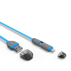 کابل شارژ دو سر Micro-USB به Lightning و USB الدینیو مدل LC81 طول 1m سبز