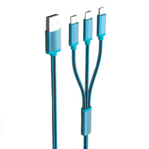 کابل شارژ دو سر Micro USB و Lightning به USB الدینیو مدل LC85 3 In 1 طول 1.2 متر