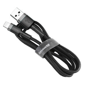 کابل شارژ Lightning به USB بیسوس Cafule Cable 2A طول 3m مشکی