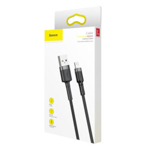 کابل شارژ Lightning به USB بیسوس Cafule Cable 2A طول 3m مشکی