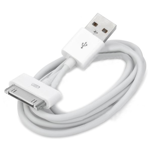 کابل شارژ 30 پین به USB برای آیفون 4 طول 1m درجه 2 سفید