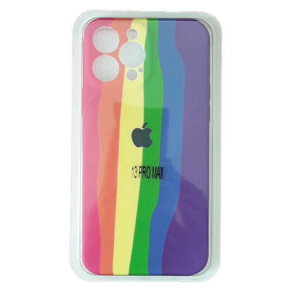 قاب سيليکون طرح دار رنگی پُررنگ iPhone 13 Pro Max