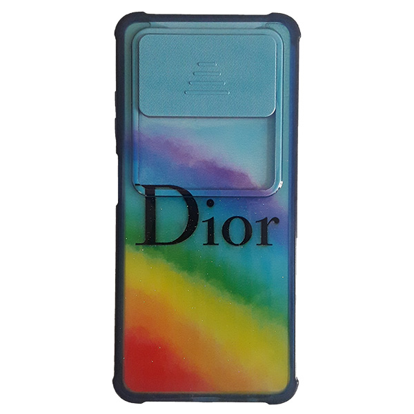 قاب سيليکون محافظ لنز کشويي برّاق طرح دار پوکو X3 طرح رنگین کمان Dior