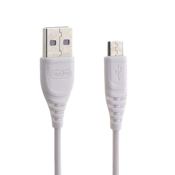 کابل شارژ Micro-USB به USB ترانيو طول دو متر سفید