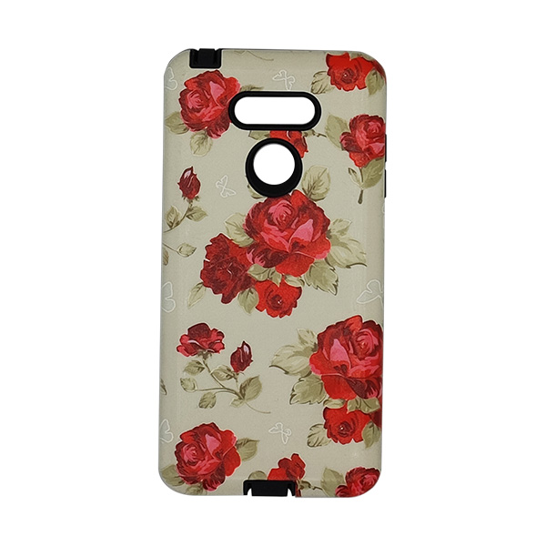 Plastic Rock Case For LG G6 - Red Flowers