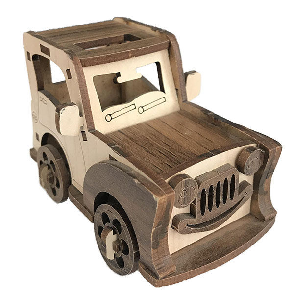 ماکت اتومبیل چوبی - قهوه ای