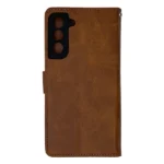 کیف چرمی کلاسوری سامسونگ S22 Plus بند دار-عسلی