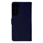 کیف چرمی کلاسوری سامسونگ S22 Plus بند دار-سرمه ای