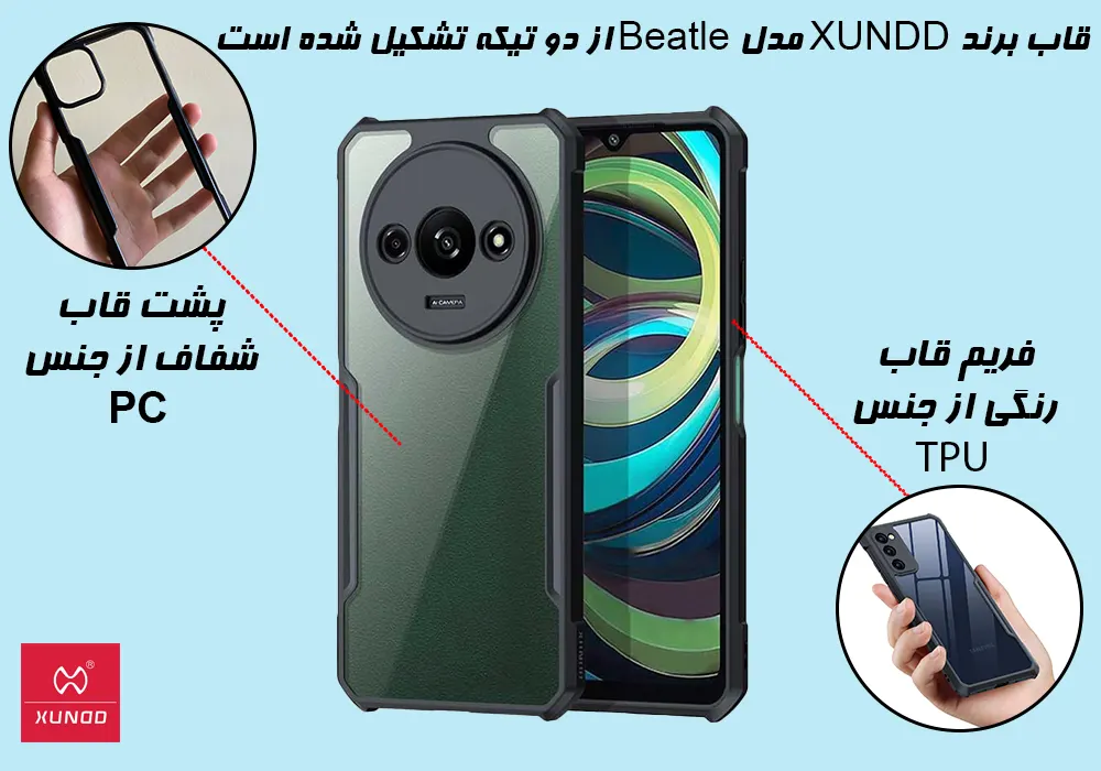 قاب XUNDD مدل Beatle شیائومی Redmi A3/C61-محتوا