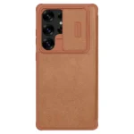 کیف چرمی نیلکین Qin Pro سامسونگ S25 Ultra-قهوه ای