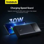 پاوربانک Baseus 10000mAh PD30W مدل PPXJ1030 دارای حداکثر توان 30 وات میباشد