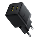شارژر دیواری 20 وات دو پورته بیسوس مدل Palm دارای دو درگاه Type-C و USB-A میباشد